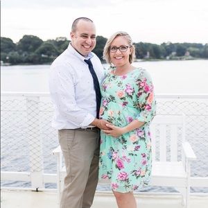 Mint green small PinkBlush maternity dress.